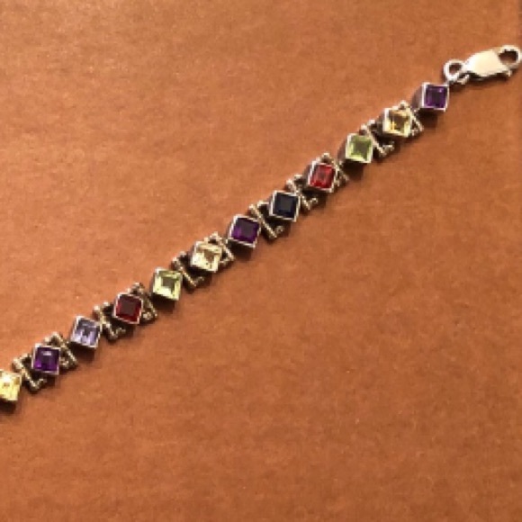 Rare Vintage Silpada Sterling Silver Semi-Precious Stone Tennis Bracelet B0948 - Picture 12 of 12